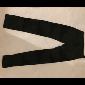 Black jeans with mesh cut outs